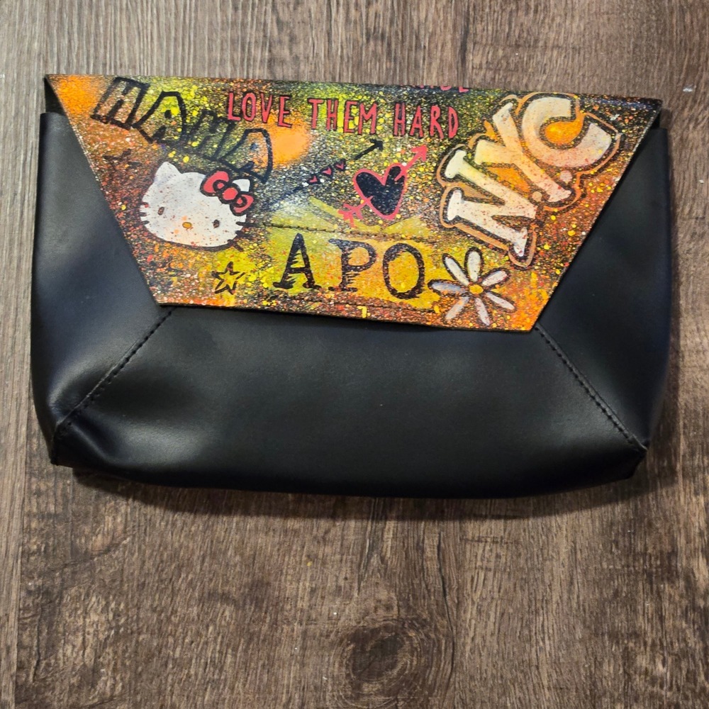 J.Crew Custom Painted Clutch Purse NYC Graffiti Y2K Indie Sleaze Street Art